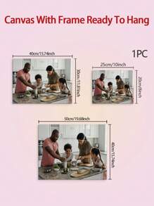 1pc Customisable Framed Canvas Poster, Personalise It With Your Photos, Precious Memories And Favourite Moments, The Perfect Gift For Friends And Family, Pine Frame, Wall Art Home Decor Personalised Canvas Frame - Multicolor - View 2