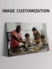 1pc Customisable Framed Canvas Poster, Personalise It With Your Photos, Precious Memories And Favourite Moments, The Perfect Gift For Friends And Family, Pine Frame, Wall Art Home Decor Personalised Canvas Frame - Multicolor - View 1