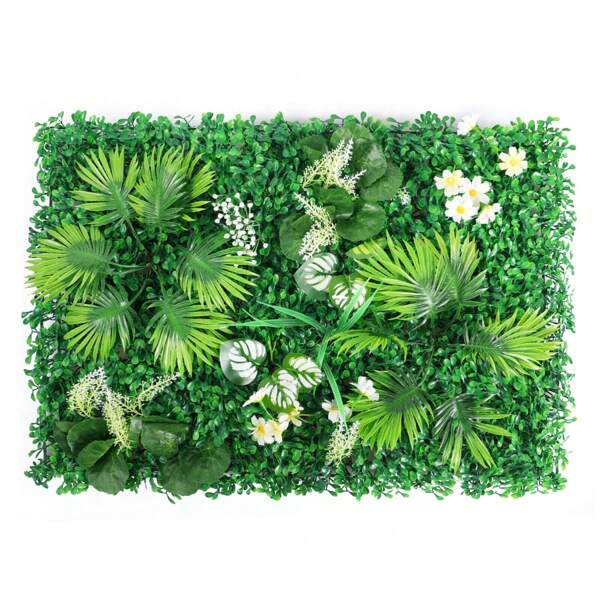 1Pc Garden Trellis Panels 24*16 Inch Artificial Grass Wall Panels, 60 X 40cm Artificial Milan Plant Wall, Ivy Fence Leaves With Grid Boxwood Panel Garden Screening Backdrop Wall Panelling,Garden Decor,Outdoor Plant,Gardening,Fake Flowers