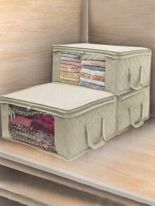 1/3/4/5/6 chiếc túi đựng đồ vải không dệt chống bụi dùng cho chăn ga gối đệm, quần áo gấp gọn & túi đựng đồ sắp xếp - Nhiều màu - Xem 6