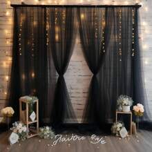 1 pieza Cortina de Fondo Transparente Blanca, Adecuado para Fiestas, Cortina de Fondo Transparente, Cortina de Fondo para Fotografía de Bodas, Aplicable para Fotografía de Bodas y Fiestas de Cumpleaños - Multicolor - Ver 16