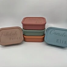 Custom Silicone 3 Compartments Bento Box, Personalized Student Lunch Box, Custom Student Silicone Lunch Box Christmas Gift - Multicolor - View 6