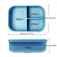 Custom Silicone 3 Compartments Bento Box, Personalized Student Lunch Box, Custom Student Silicone Lunch Box Christmas Gift - Multicolor - View 7