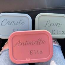 Custom Silicone 3 Compartments Bento Box, Personalized Student Lunch Box, Custom Student Silicone Lunch Box Christmas Gift - Multicolor - View 5