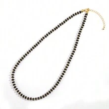 1 pieza Collar de mujer de cuentas hechas a mano con piedras naturales coloridas de estilo elegante y bohemio, con broche de langosta chapado en oro cobre, como regalo de verano para ella, mejor amiga