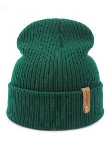 Mũ len dệt kim dày ấm áp thường ngày cho cả nam và nữ, mũ len Hip-Hop Skullies màu trơn, mũ mùa đông - Nhiều màu - Xem 7