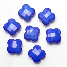 30 hạt pha lê hình cỏ ba lá 4 lá màu ngọc bích 12mm khắc tinh thể có lỗ ở giữa dùng làm phụ kiện trang sức DIY - Cỏ bốn lá ngàn hoa - Xem 7