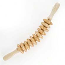 1 dụng cụ massage bằng gỗ, con lăn lưng, máy massage điểm kích hoạt, massage toàn thân, dụng cụ massage lưng giúp giảm đau cơ - Màu be - Xem 11