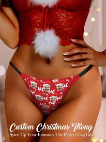 1 pieza Tanga personalizado de Navidad con cara, Calzoncillos personalizados con foto, Tanga personalizado con cara, Tangas divertidos y sexys personalizados con múltiples caras, Ropa interior personalizada con cara, Tanga personalizado con foto, Tangas personalizados para mujer, Tanga personalizado para novia, Regalos personalizados para despedida de soltera, Ropa interior para novia, Regalo de Navidad, Regalo de aniversario, Regalo de San Valentín, Regalo de cumpleaños, Regalo de boda, Regalo para ella/novia/esposa