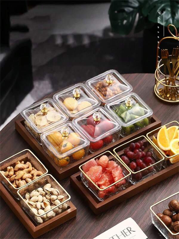 1 Set Home Snack Plate With Tray, Minimalist & Practical Multipurpose