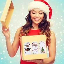 300 张/卷圣诞节节日装饰礼物贴纸标签圣诞礼物圣诞快乐平安夜圣诞派对 - 彩色 - 查看 5