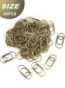 miwoo 50pcs Solid Paper Clip, Minimalist Iron Mini Nonskid Paper Clip For Office, School Back To School,Back To School,School Supplies
