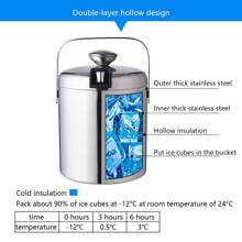 Futchoy Stainless Steel Ice Bucket + Lid / Tongs - Ice Cooler Ice Throw Bucket Tray, Halloween And Christmas Party Supplies