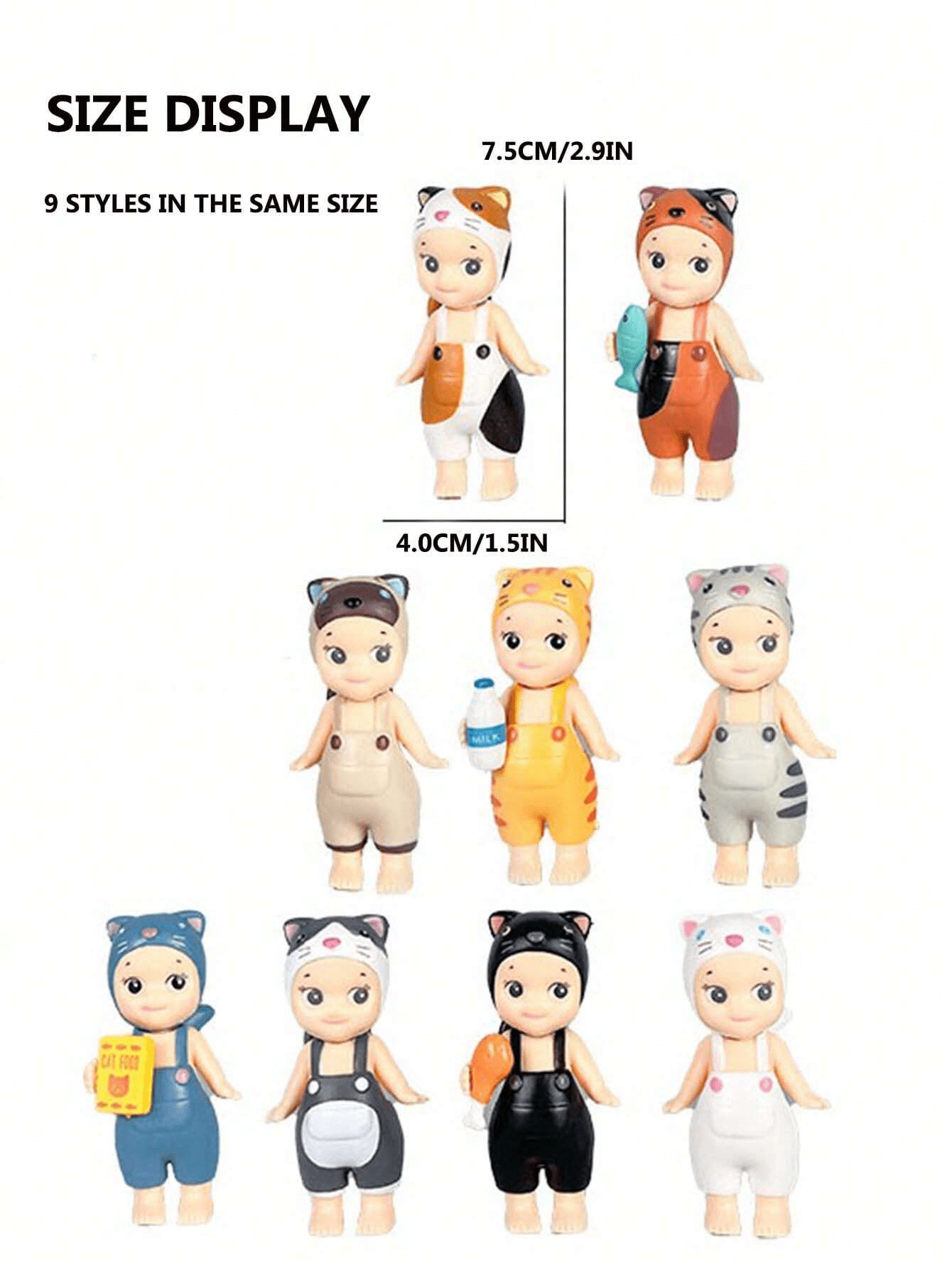 1 Random Style Cute Cat Doll, Blinds Toys, Table Decorations, Models