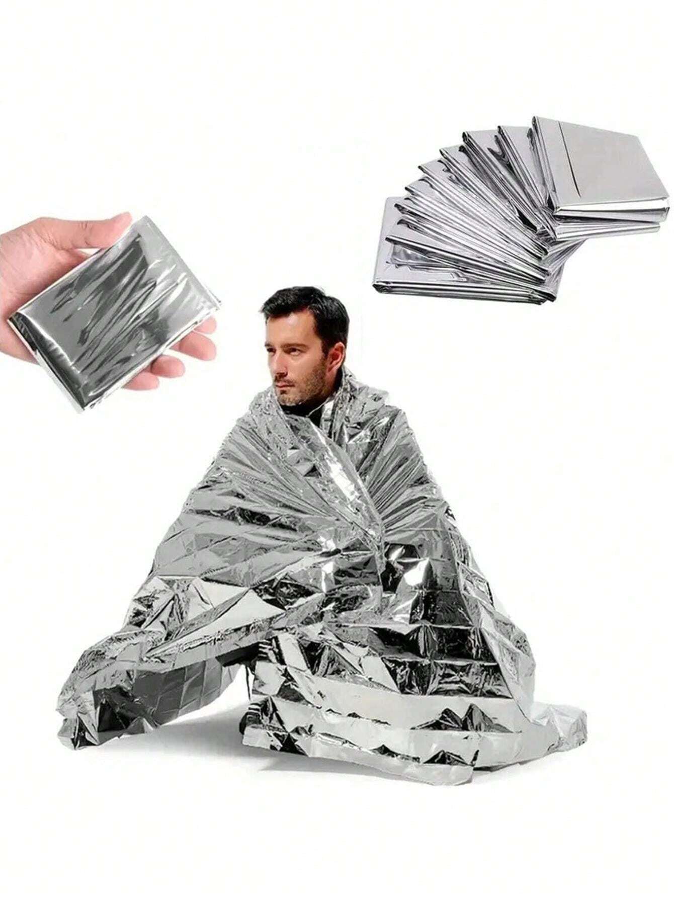 1pc/Pack Emergency Foil Mylar Thermal Blanket, Emergency Mylar Thermal