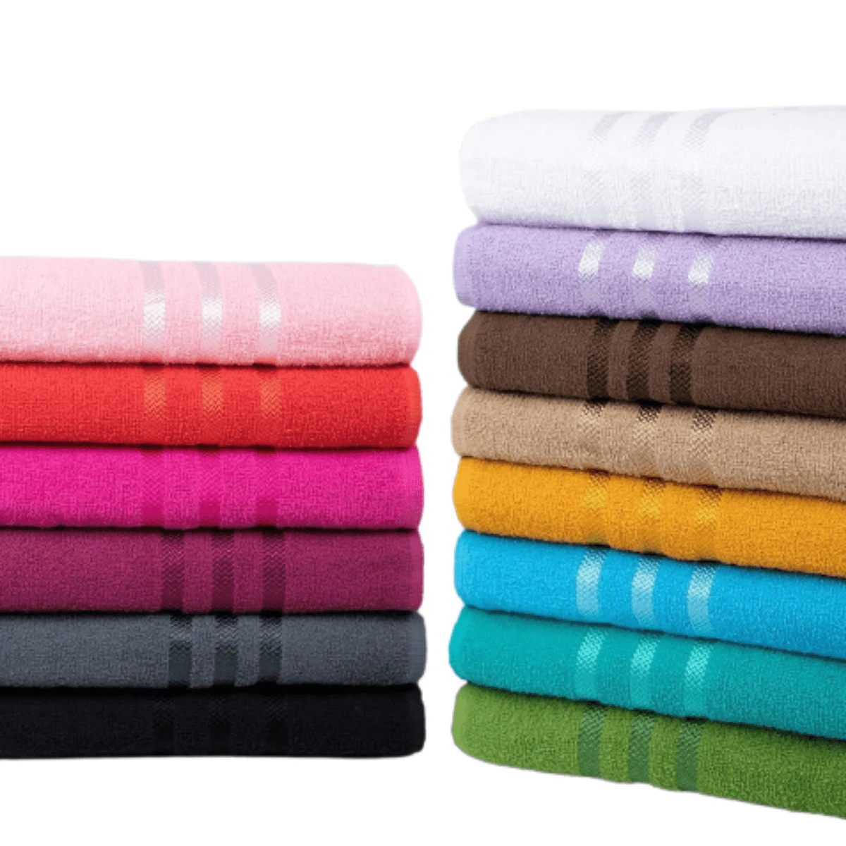 Kit Of 4 Large Bath Towels, 100% Cotton, Excellent Absorption, 68x130cm, Greece - 多種顏色 - 查看 1