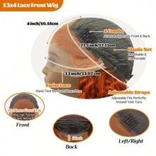 Ginger Orange Lace Front Wigs Human Hair 13x4 Deep Wave Lace Front Wigs For Black Women 180% Density Curly Colored Wigs 350# HD Transparent Ginger Wig Pre Plucked Hairline With Baby Hair