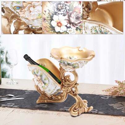 Art Resin Red Wine Rack Bottle Holder Tabletop Centerpiece Wine Display Stand