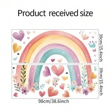 1 Bộ (2 Chiếc) Miếng Dán Tường Hình Trái Tim Cầu Vồng Sáng Tạo Lâu Đài Mây Mặt Trời Trang Trí Nhà Cửa - Nhiều màu - Xem 7