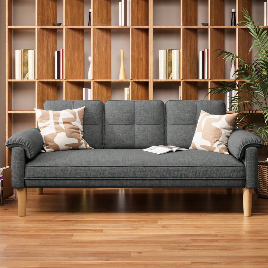 67'' Sofa Bed, Soft Futon Couch With Deep Seats  Comfort Backrest And Sturdy Wood Legs, Modern Loveseat Sleeper Sofa For Living Room, Apartment And Small Spaces, Valentine's Day Ideas