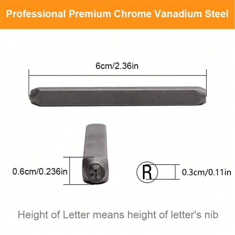 36Pcs Letter And Number Steel Metal Stamp Capital Letter And Number