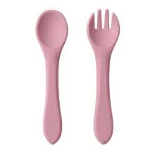 2PCS/Set Personalized Customization Name Baby Silicone Utensils Feeding Learning Children Tableware Custom Baby Soft Spoon Fork Baby Shower Family Decorations Gifts Winter Eve Gifts Back To School Winter Gift Ideas Boy Girl Valentine's Day - Multicolor - View 14
