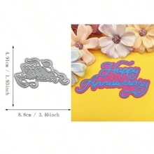 Corte de Metal DIY para Álbum de Recortes de Natal, Halloween, Aniversário, Decoração de Cartão 3D com Texto de Saudações 2024 Novo