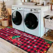 Bộ 2 thảm chùi chân Giáng sinh, thảm chùi chân hình cây thông Noel bông tuyết, họa tiết xe hơi, màu đỏ và đen, thảm chào mừng Giáng sinh vui vẻ, thảm trải sàn, đồ trang trí Giáng sinh, trang trí nhà cửa, thảm chùi chân cửa trước nhà bếp, đồ dùng tiệc tùng, đồ trang trí Giáng sinh, đồ trang trí Giáng sinh, Giáng sinh - Nhiều màu - Xem 11