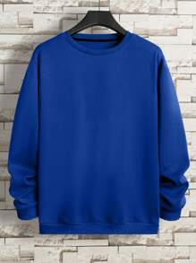 Sudadera deportiva casual con cuello redondo divertida para hombres de talla grande, adecuada para otoño