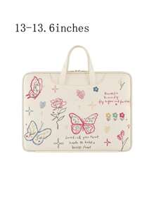 笔记本电脑包，便携式笔记本电脑包，女生适用，内置保护套，兼容13-13.6英寸、14-15英寸、15.6-16英寸笔记本电脑，教室笔记本电脑包，教室包，教师收纳包，教室整理包 - 白色 - 查看 11