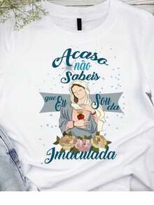 Unisex Printed T-Shirt Don't You Know That I'm From The Immaculate, Religious - 白色 - 查看 2