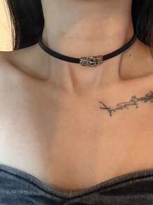 1 szt. Spersonalizowany naszyjnik choker w stylu punk rockowym z czarnej skóry dla fajnych akcesoriów imprezowych dla dziewczyn