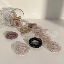 9pcs Durable, Simple, Elastic Hair Ties, Spiral Hair Ties, Suitable For Washing Face And Daily Use - Ombre - View 6