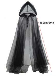 1 件白色新娘斗篷、黑色女巫吸血鬼斗篷角色扮演、万圣节双层斗篷恐怖派对服装配饰 - 彩色 - 查看 7