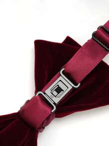 1 pieza Corbata de moño de terciopelo de poliéster de unicolor, accesorio de vestimenta formal de alta gama para bodas, fiestas, banquetes, escenarios, otoño/invierno para hombres