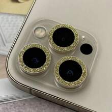 1Set Eagle Eye Camera Lens Film Compatible With IPhone With High Definition Reinforced Tempered Glass Metal Camera Lens Protector With Rhinestone Decor, Anti-Scratch, Anti-Shock, Light Luxury Fashion Mobile Phone Accessory