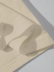 Áo thun nam cổ tròn tay ngắn in họa tiết cử chỉ tay tối giản, mùa hè - Màu Khaki - Xem 5