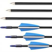 12 Pcs 30 Inch Archery Carbon Arrows Spine Fiberglass Practice Targeting Arrows Removable Nock Hunting Arrows Kit - 12pcs Black - View 6