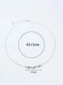 1 bộ trang sức vòng cổ và vòng tay bạc Sterling 925 mạ bạch kim hình cá heo dễ thương bằng pha lê Zirconia, thích hợp cho bạn bè, hàng ngày, công việc, mặc đi nghỉ - Bạc - Xem 6