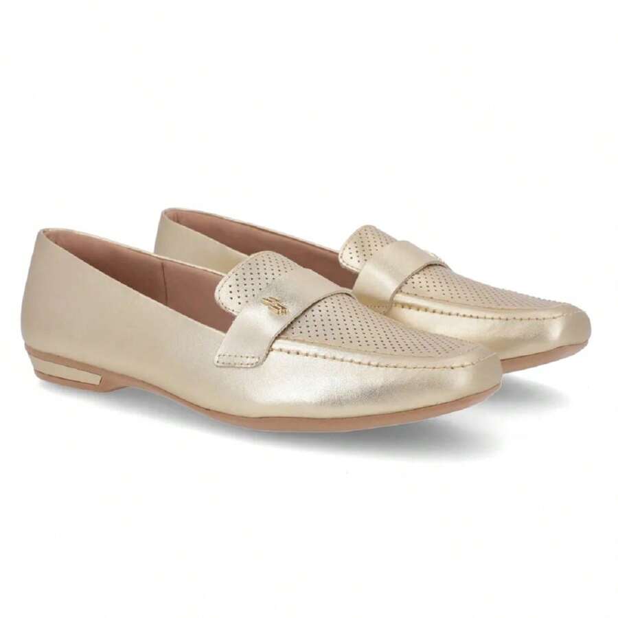Usaflex Loafer Moccasin Shoe In Nappa Leather Valise - 金色 - 查看 1