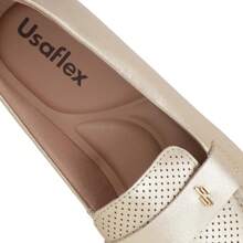 Usaflex Loafer Moccasin Shoe In Nappa Leather Valise - 金色 - 查看 3