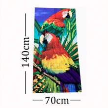 Landscape Printed Bath And Beach Towel - Macaw On Palm Tree - Vẹt ở Palmeira - Xem 4