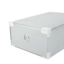 20X Clear Plastic Shoe Storage Boxes Drawer Stackable Foldable Durable Organiser