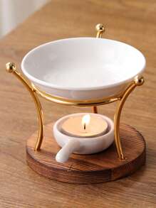 1 件装双圆形香薰灯炉机器陶瓷家用精油蜡烛灯炉 - 彩色 - 查看 5