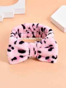 1入組蝴蝶結裝飾浴髮帶柔軟可愛彈性蝴蝶結髮帶適合女士和女孩洗臉頭巾頭飾