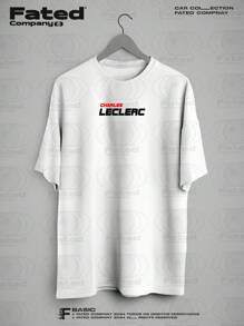 Charles Leclerc Driver T-Shirt - Fated Car 100% Cotton - Blanco - Ver 2