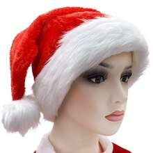Mũ Giáng sinh bằng vải nhung dày màu đỏ và đen mềm mại mới, làm từ sợi polyester, dùng cho tiệc tùng và mặc vào mùa đông - Nhiều màu - Xem 4