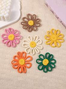 1 件波西米亚雏菊花墙饰，编织花挂饰，波西米亚风格房间装饰雏菊花编织蕾丝壁挂家居墙壁装饰花非常适合女孩、家庭、办公室、宿舍、乔迁礼物、家居装饰、房间装饰、墙壁装饰 - 彩色 - 查看 2