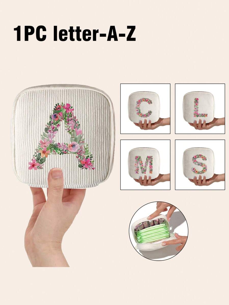 1 szt. Kwiaty Wzór Listu Worek Do Przechowywania Podpasek Sanitarnych Przenośny Worek O Dużej Pojemności, Damski Worek Do Przechowywania Tamponów Woreczek Na Podpaski Sanitarne Serwetka Kosmetyczki Organizator Damska Kosmetyczka Dziewczęcy Uchwyt Na Tampony Organizator, Do Szminki, Pędzla, Pielęgnacji Skóry, Telefonu Komórkowego, Monety, Drobnych Przedmiotów, Do Domu, Prezentu, Wakacji I Festiwalu Halloween Boże Narodzenie Wielofunkcyjne Zastosowanie - Wielokolorowe - Zobacz 1