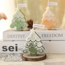 1 件圣诞树蜡烛，有多种颜色可供选择，可用作家庭、办公室、房间、生日、派对和圣诞装饰的蜡烛以及生日、派对和圣诞礼物香水